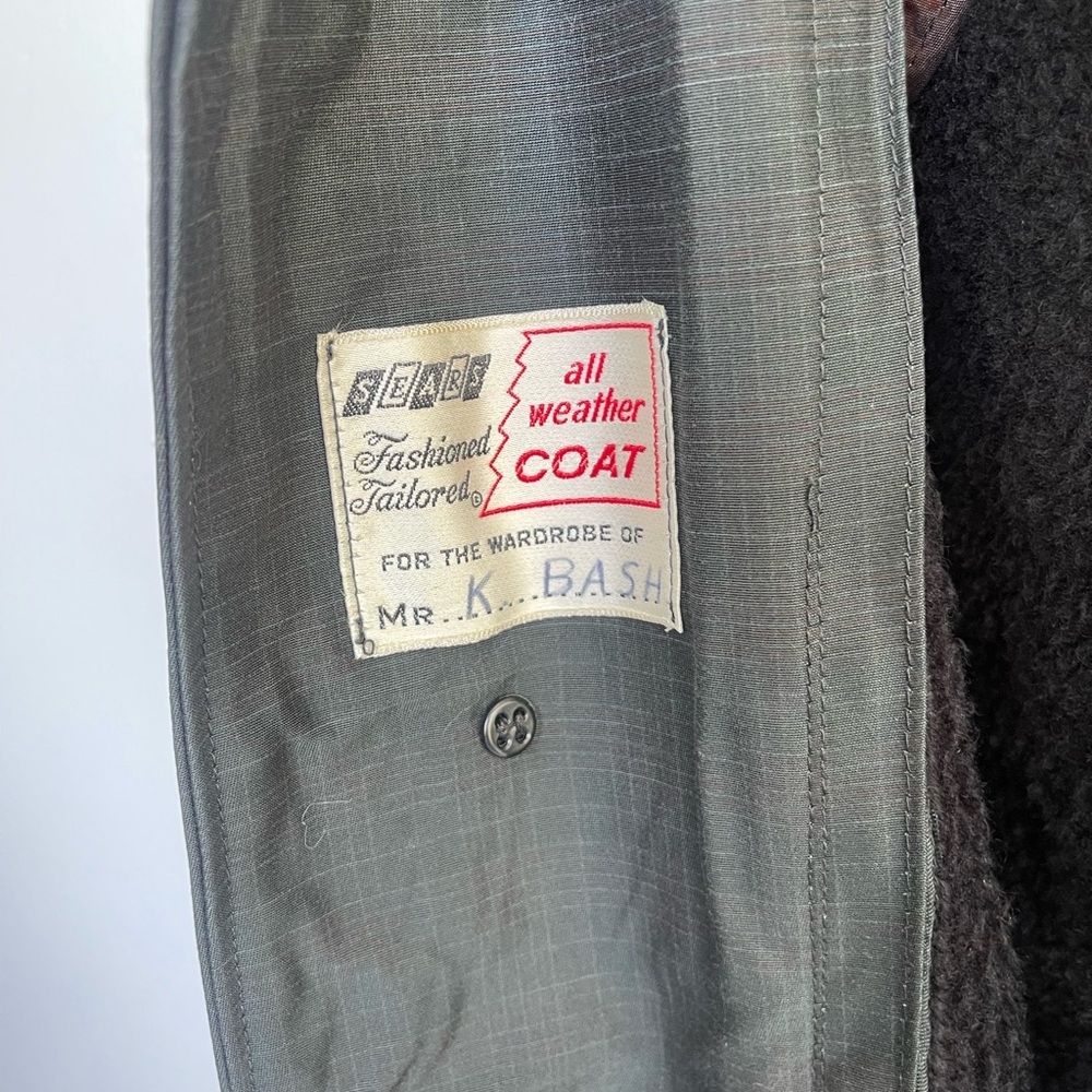 Sears - warm trench coat S/M PR2-17 - Picture 6 of 6